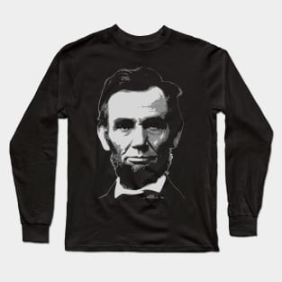 Abraham Lincoln Black and White Long Sleeve T-Shirt